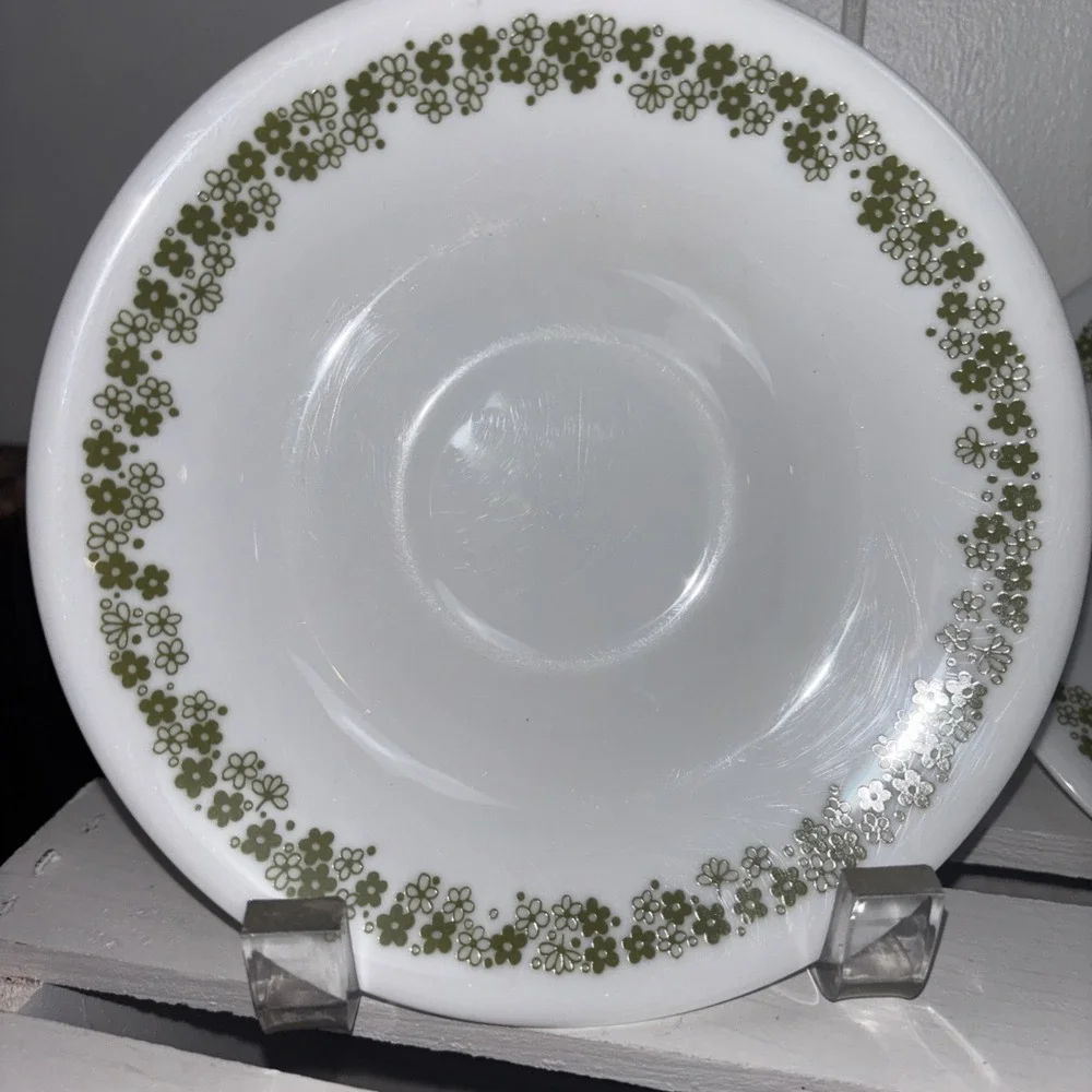 Vintage Corelle By Corning Set Of 4 Spring Blossom Crazy Daisy Saucer Plates 6